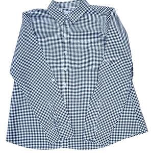 Croft & Barrow Black White Plaid Cotton Button Front Blouse Women's Size Medium